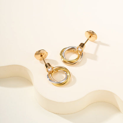 [Luna Brilliance] TRINITY ON DIAMOND  EARRINGS