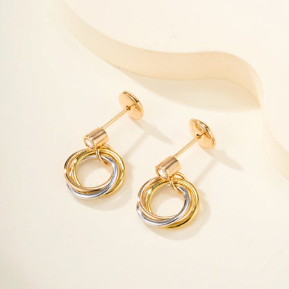 [Luna Brilliance] TRINITY ON DIAMOND  EARRINGS