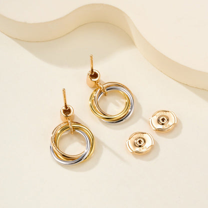 [Luna Brilliance] TRINITY ON DIAMOND  EARRINGS