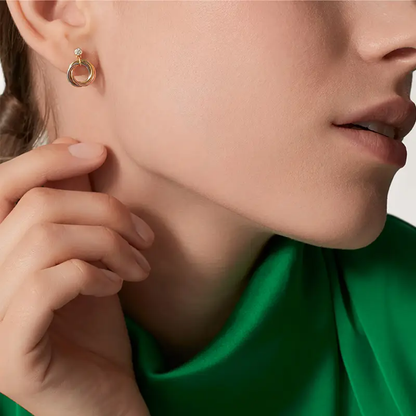 [Luna Brilliance] TRINITY ON DIAMOND  EARRINGS