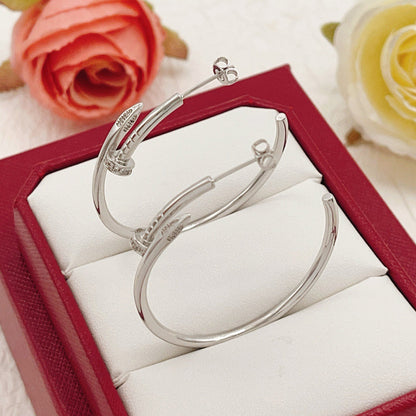 [Luna Brilliance] JUSTE HALF DIAMOND LARGE EARRINGS