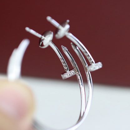[Luna Brilliance] JUSTE HALF DIAMOND LARGE EARRINGS
