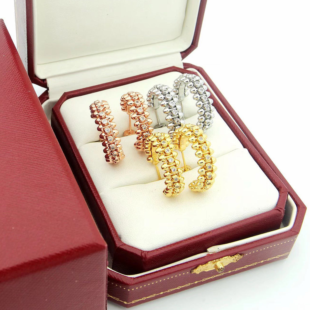 [Luna Brilliance] CLASH FULL DIAMOND MEDIUM EARRINGS