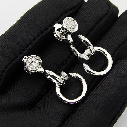 [Luna Brilliance] JUSTE HALF DIAMOND DOUBLE EARRINGS