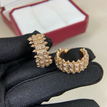[Luna Brilliance] CLASH 9.2MM FULL DIAMOND DOUBLE ROW EARRINGS
