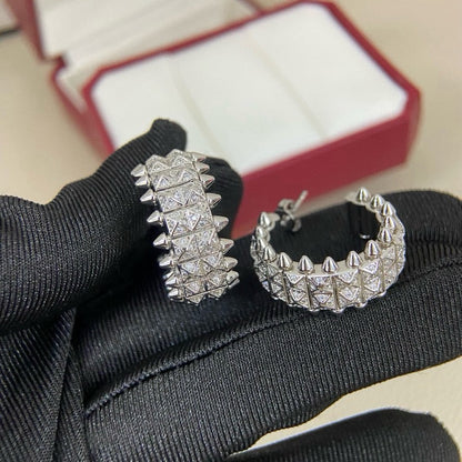 [Luna Brilliance] CLASH 9.2MM FULL DIAMOND DOUBLE ROW EARRINGS