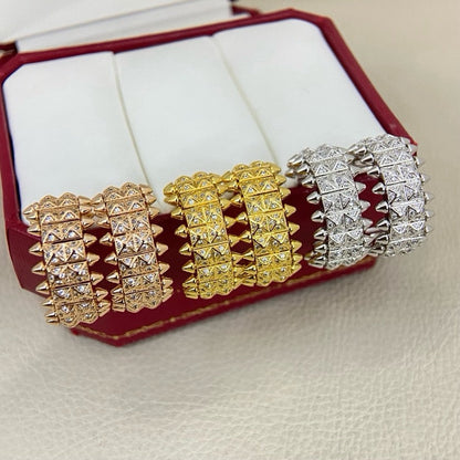 [Luna Brilliance] CLASH 9.2MM FULL DIAMOND DOUBLE ROW EARRINGS
