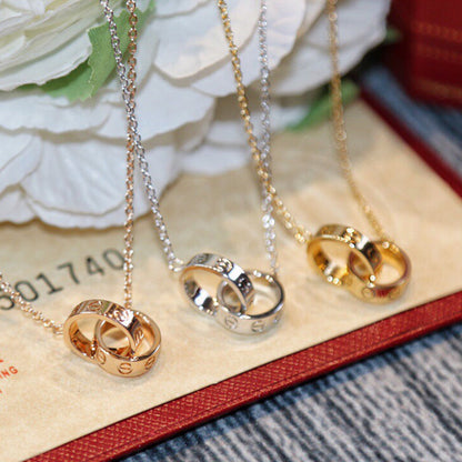 [Luna Brilliance] LOVE DOUBLE RING NECKLACE