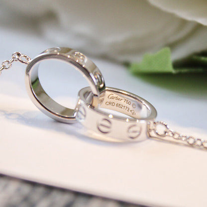 [Luna Brilliance] LOVE DOUBLE RING NECKLACE