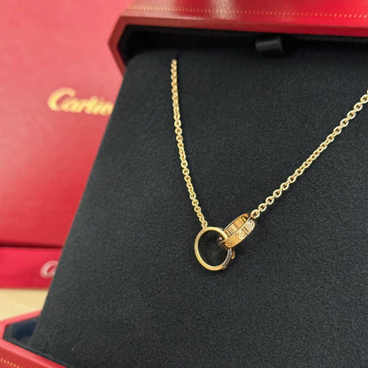 [Luna Brilliance] LOVE DOUBLE RING NECKLACE