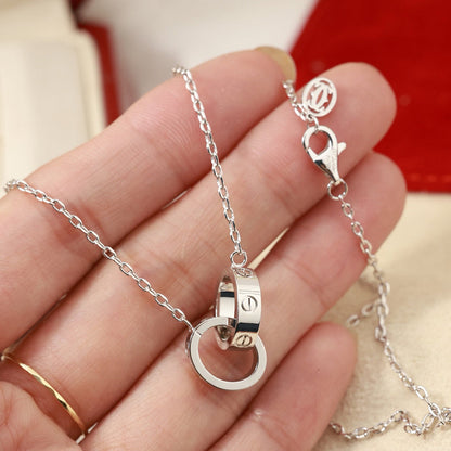[Luna Brilliance] LOVE DOUBLE RING NECKLACE
