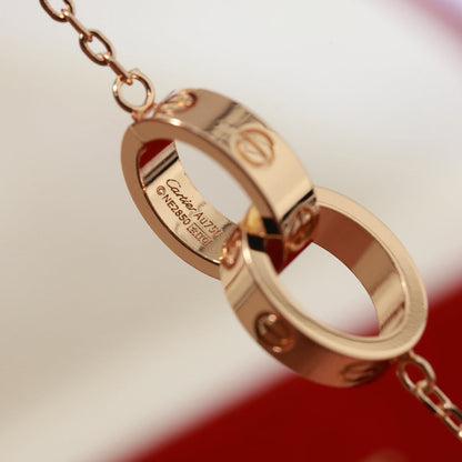 [Luna Brilliance] LOVE DOUBLE RING NECKLACE