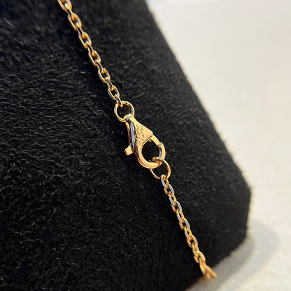 [Luna Brilliance] LOVE DOUBLE RING HALF DIAMOND NECKLACE