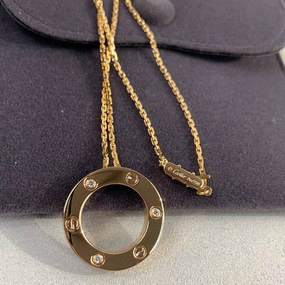 [Luna Brilliance] LOVE NECKLACE 16MM 3 DIAMONDS