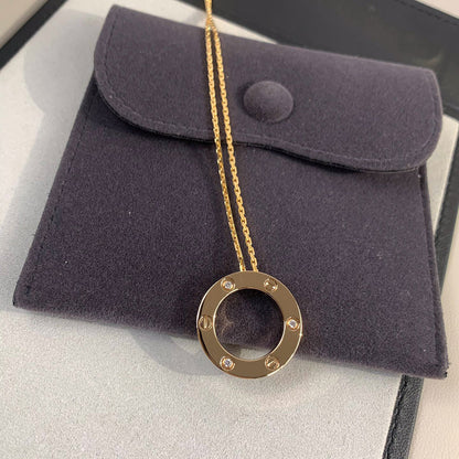 [Luna Brilliance] LOVE NECKLACE 16MM 3 DIAMONDS