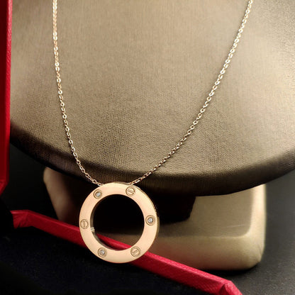 [Luna Brilliance] LOVE NECKLACE 16MM 3 DIAMONDS