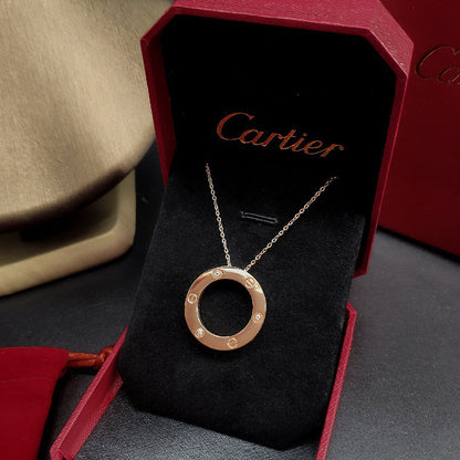 [Luna Brilliance] LOVE NECKLACE 16MM 3 DIAMONDS