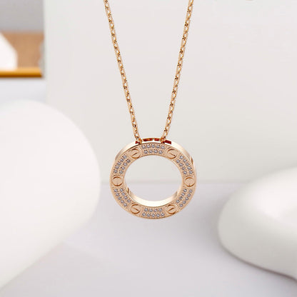 [Luna Brilliance] LOVE NECKLACE 16MM  FULL DIAMOND