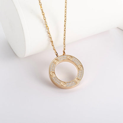 [Luna Brilliance] LOVE NECKLACE 16MM  FULL DIAMOND