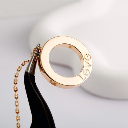 [Luna Brilliance] LOVE NECKLACE 16MM  FULL DIAMOND