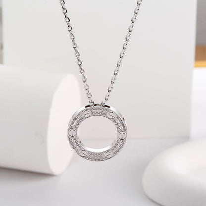 [Luna Brilliance] LOVE NECKLACE 16MM  FULL DIAMOND