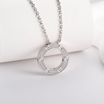 [Luna Brilliance] LOVE NECKLACE 16MM  FULL DIAMOND