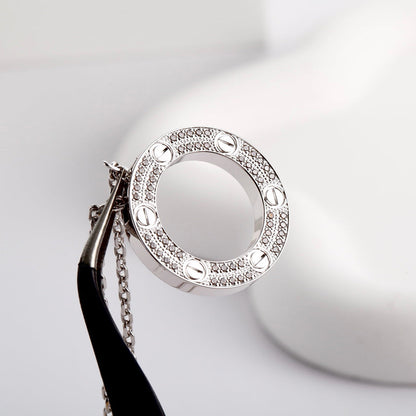 [Luna Brilliance] LOVE NECKLACE 16MM  FULL DIAMOND