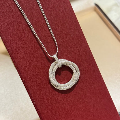 [Luna Brilliance] TRINITY LARGE FULL DIAMOND  NECKLACE