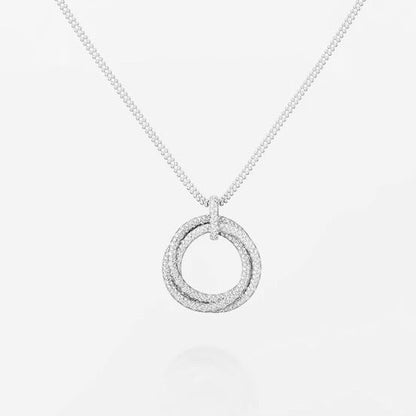 [Luna Brilliance] TRINITY LARGE FULL DIAMOND  NECKLACE