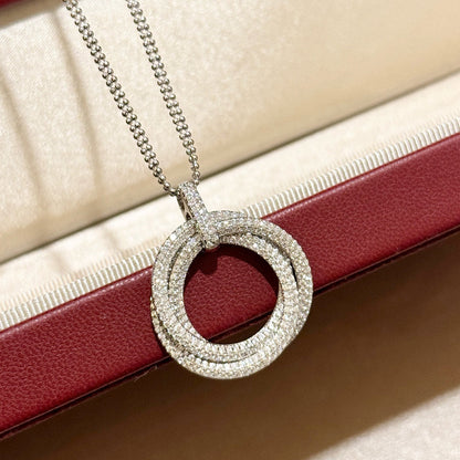 [Luna Brilliance] TRINITY LARGE FULL DIAMOND  NECKLACE