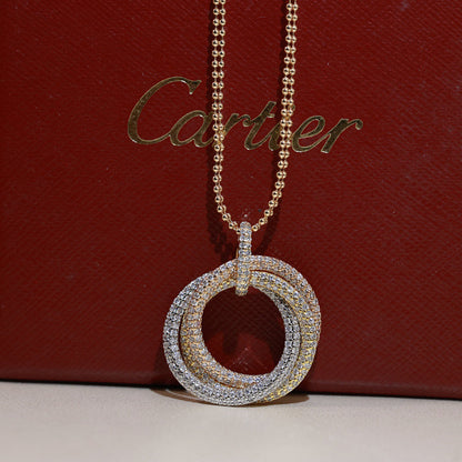 [Luna Brilliance] TRINITY LARGE FULL DIAMOND  NECKLACE