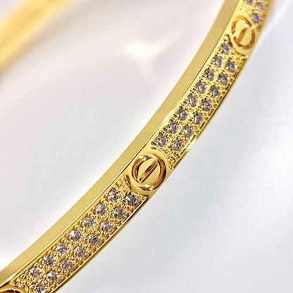 [Luna Brilliance]Clover & Love Diamond-Paved Radiant Line 2-Piece Bracelet Stack Set