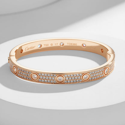 [Luna Brilliance] LOVE BRACELET 6.1MM DIAMOND-PAVED 10 BIG DIAMONDS