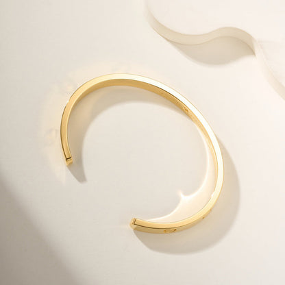 [Luna Brilliance] LOVE BRACELET 6.1MM 1 DIAMOND OPEN CUFF
