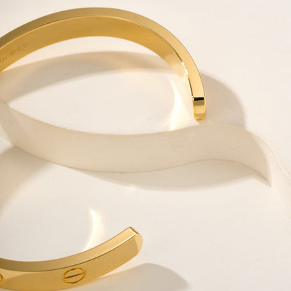 [Luna Brilliance] LOVE BRACELET 6.1MM 1 DIAMOND OPEN CUFF