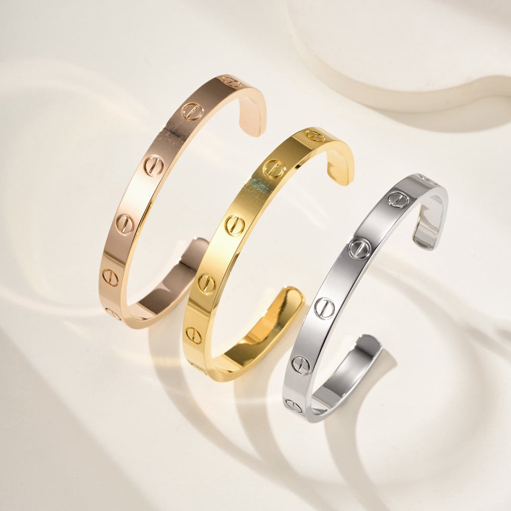 [Luna Brilliance] LOVE BRACELET 6.1MM OPEN CUFF