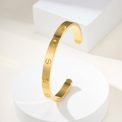 [Luna Brilliance] LOVE BRACELET 6.1MM OPEN CUFF