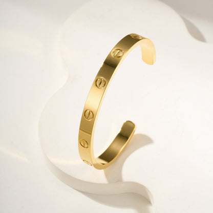 [Luna Brilliance] LOVE BRACELET 6.1MM OPEN CUFF