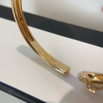 [Luna Brilliance] PANTHERE HALF DIAMOND OPEN BRACELET