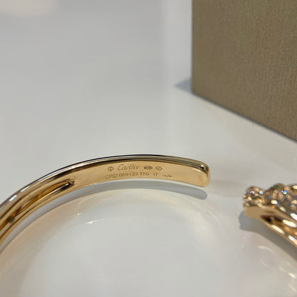 [Luna Brilliance] PANTHERE HALF DIAMOND OPEN BRACELET
