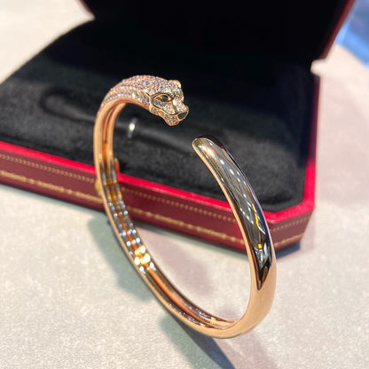 [Luna Brilliance] PANTHERE HALF DIAMOND OPEN BRACELET