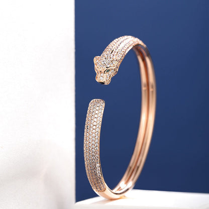 [Luna Brilliance] PANTHERE FULL DIAMOND OPEN BRACELET