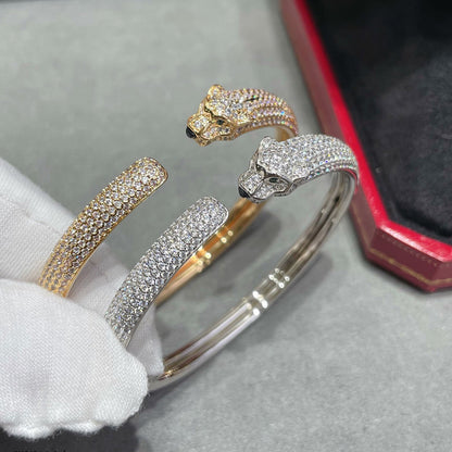 [Luna Brilliance] PANTHERE FULL DIAMOND OPEN BRACELET