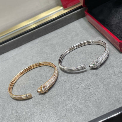 [Luna Brilliance] PANTHERE FULL DIAMOND OPEN BRACELET