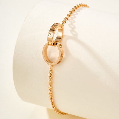[Luna Brilliance] LOVE BRACELET DOUBLE RING
