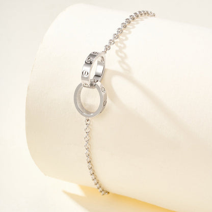 [Luna Brilliance] LOVE BRACELET DOUBLE RING