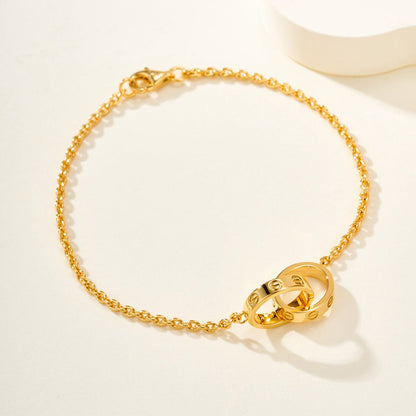 [Luna Brilliance] LOVE BRACELET DOUBLE RING