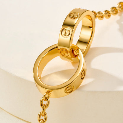 [Luna Brilliance] LOVE BRACELET DOUBLE RING