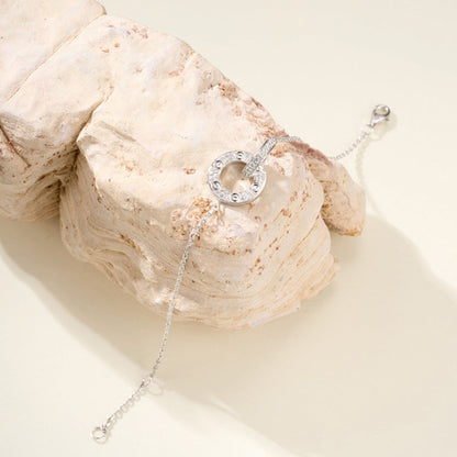 [Luna Brilliance] LOVE DOUBLE RING FULL DIAMOND BRACELET