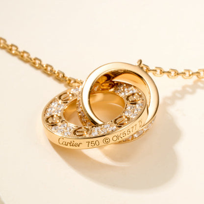 [Luna Brilliance] LOVE DOUBLE RING FULL DIAMOND BRACELET